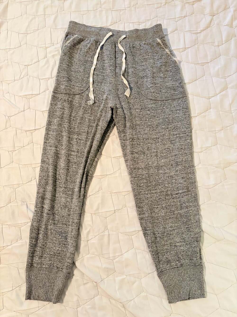 Abercrombie & Fitch Sweatpants Joggers Size XL Gray Marled Knit Drawstring